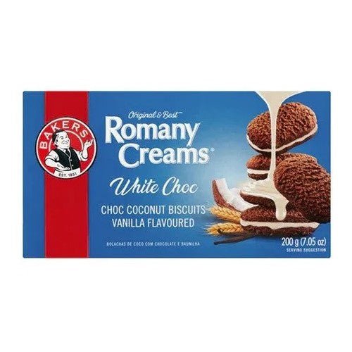 Bakers Romany Creams White Choc (South Africa) 200g - Candy Mail UK