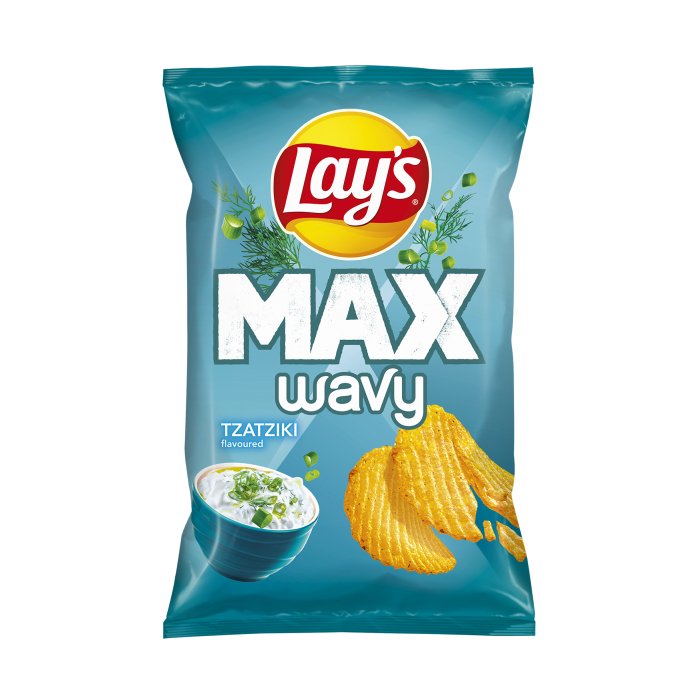 Lay's MAX Wavy Tzatziki Flavour Crisps (EU) 120g - Candy Mail UK