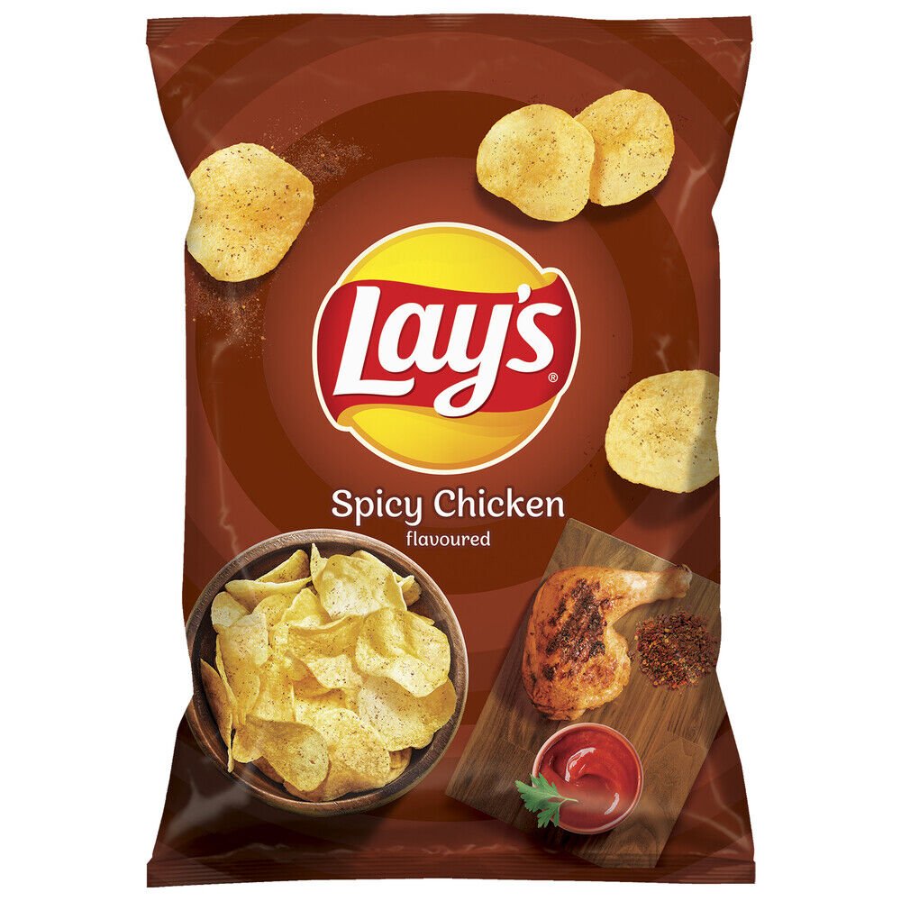 Lay's Spicy Chicken Flavour Crisps (EU) 130g - Candy Mail UK