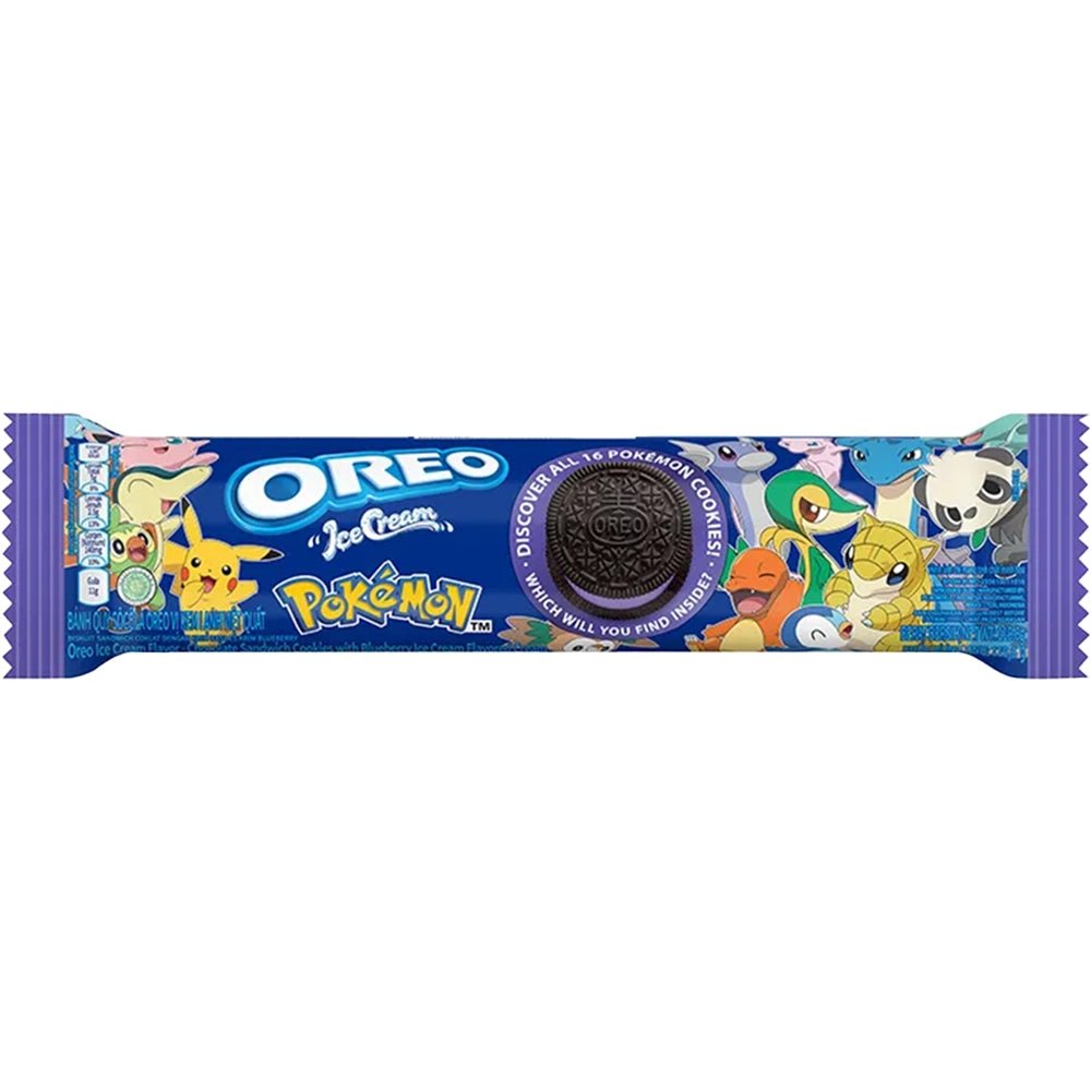 Oreo Pokemon Blueberry Ice Cream Sandwich Cookies 119g - Candy Mail UK