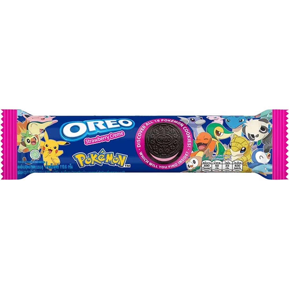 Oreo Pokemon Strawberry Sandwich Cookies 119g - Candy Mail UK