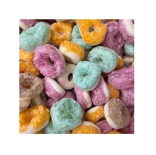 Freeze Dried Sweets - Fizzy Rainbow Rings 50g - Candy Mail UK