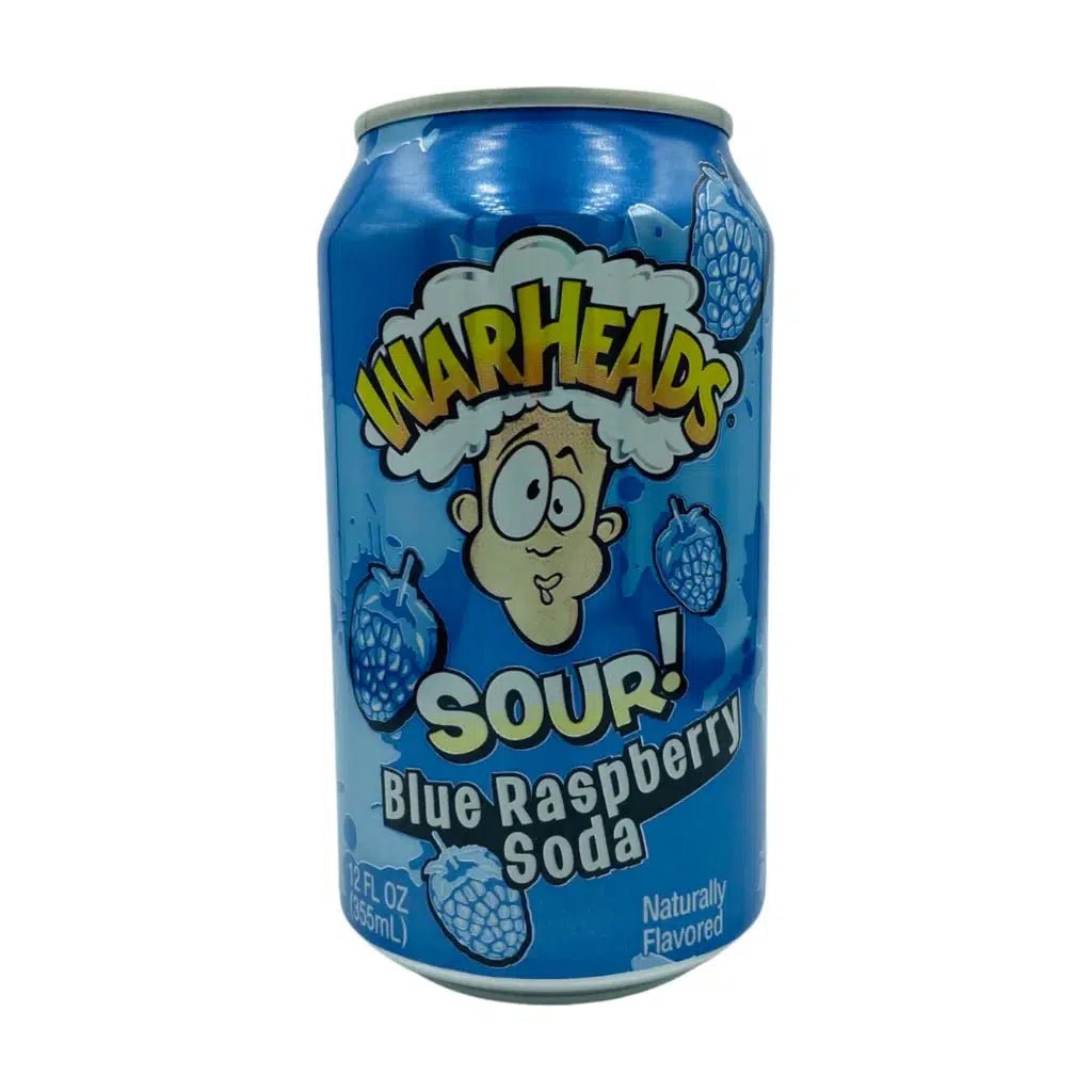 Warheads Sour Blue Raspberry Soda 355ml - Candy Mail Uk