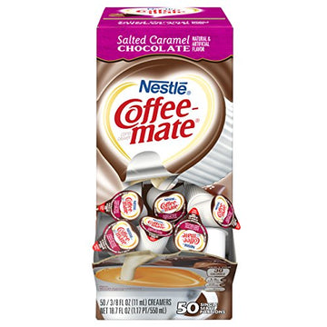 Coffee mate Salted Caramel Chocolate Liquid Coffee Creamer 50 Mini Cups 0.38 oz / 11.2ml each product packaging