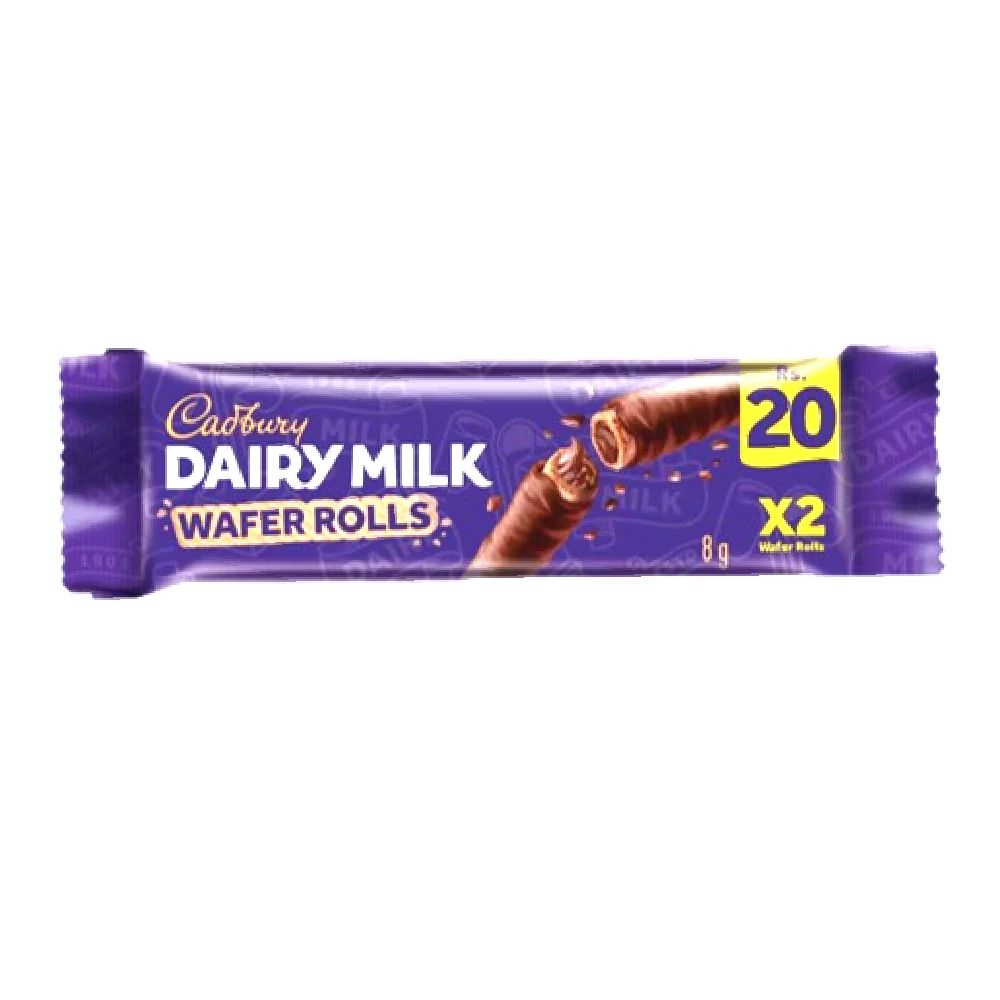 Cadbury Dairy Milk Wafer Rolls (8g, India)