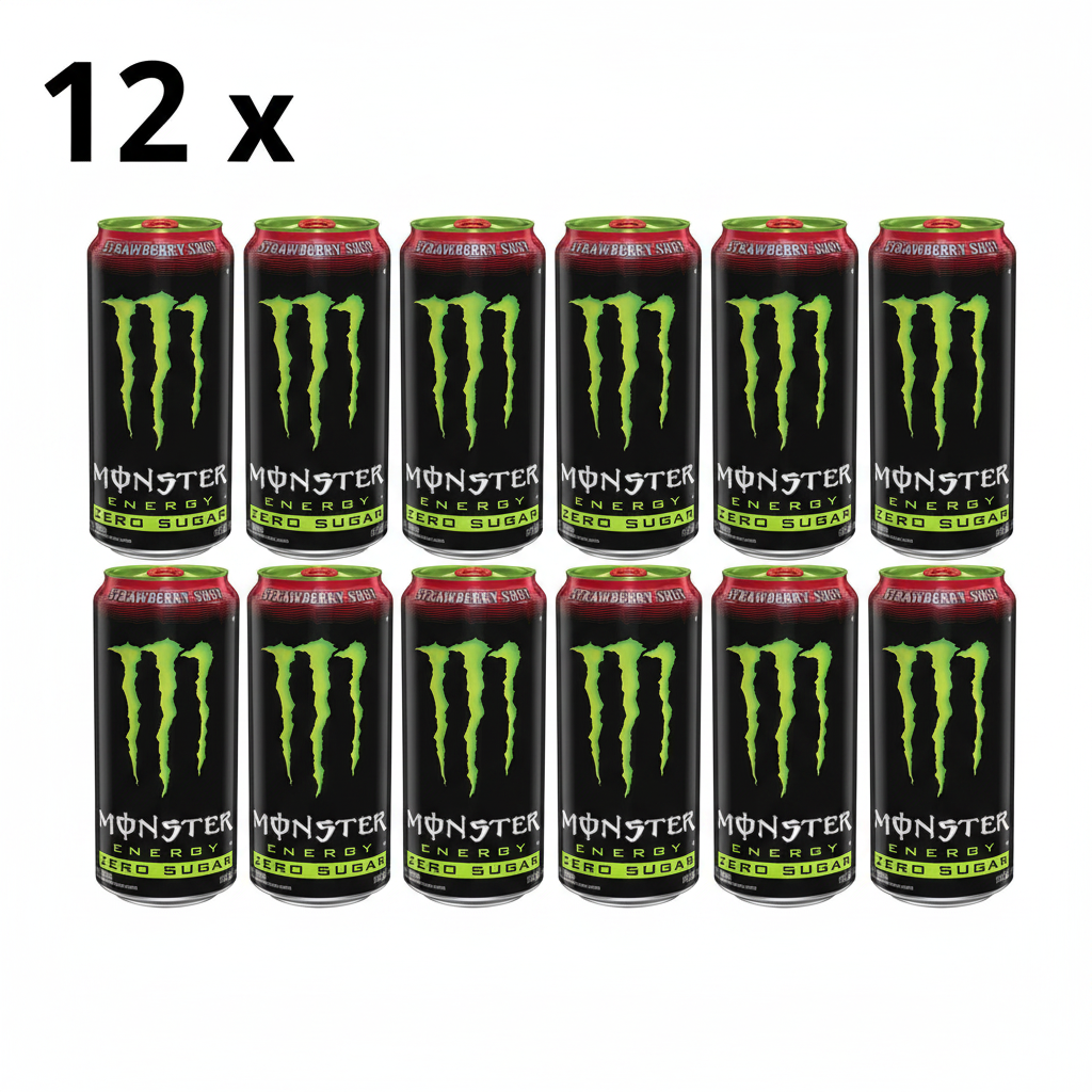 12 x Monster Energy Strawberry Shot Zero Sugar