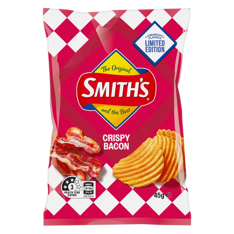 Smith's Crispy Bacon Crinkle Crisps 45g Australia