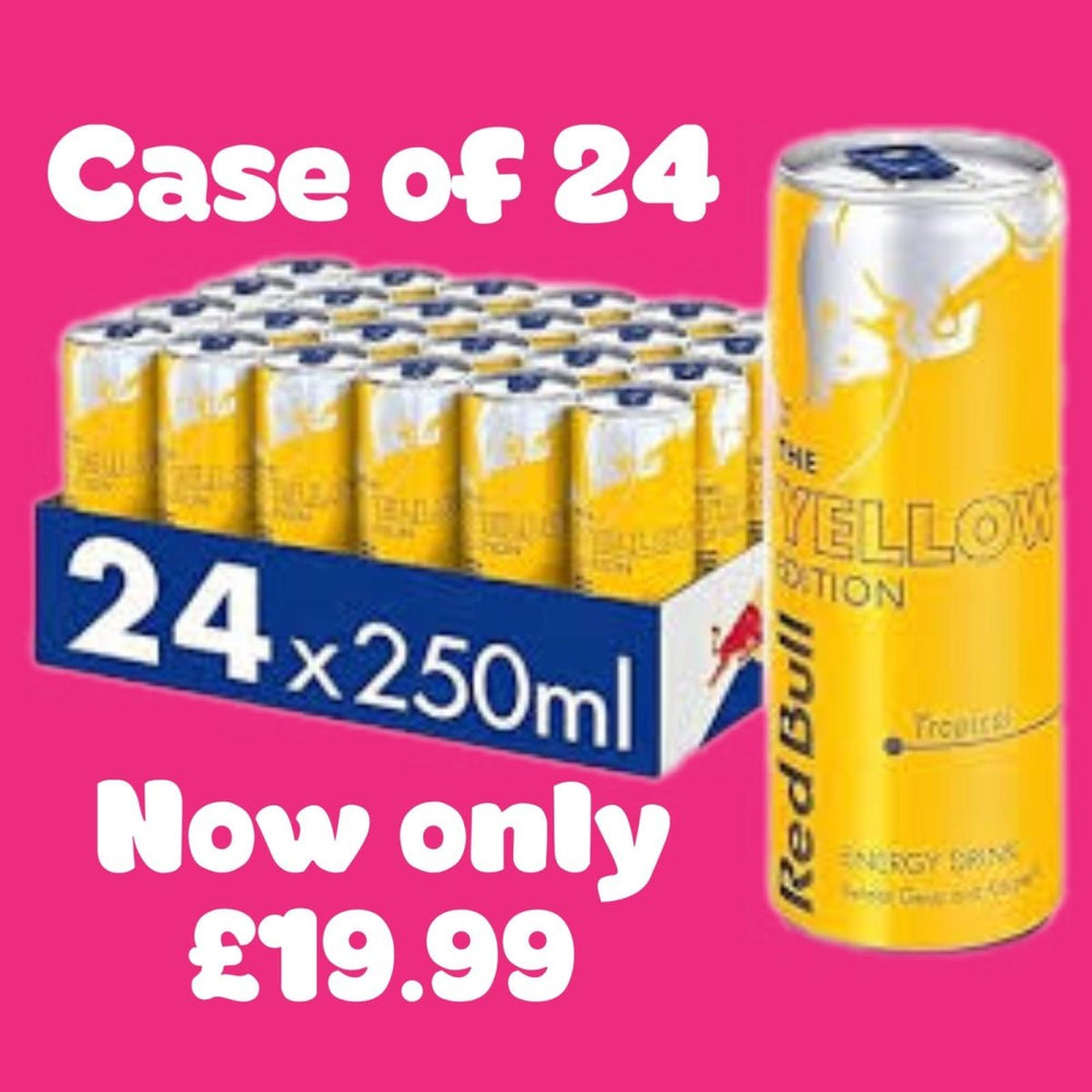 24 x Red Bull Yellow Edition Tropical (Japan) 250ml Best Before 27.11.2024 - Candy Mail UK