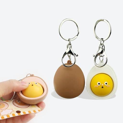 
                  
                    Boiled Egg vs Roasted Egg Clicker Key cap Keychain
                  
                
