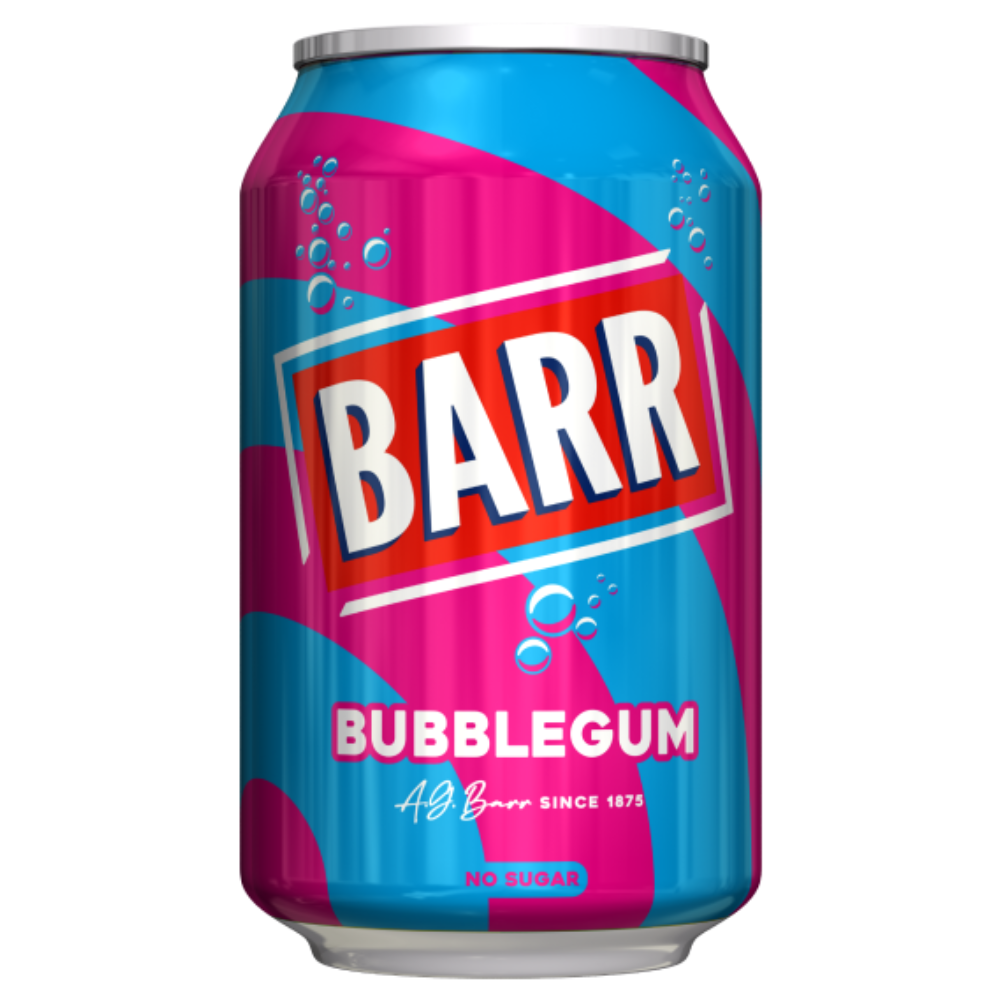 Barr Bubblegum Flavoured Sparkling Soft Drink 330ml