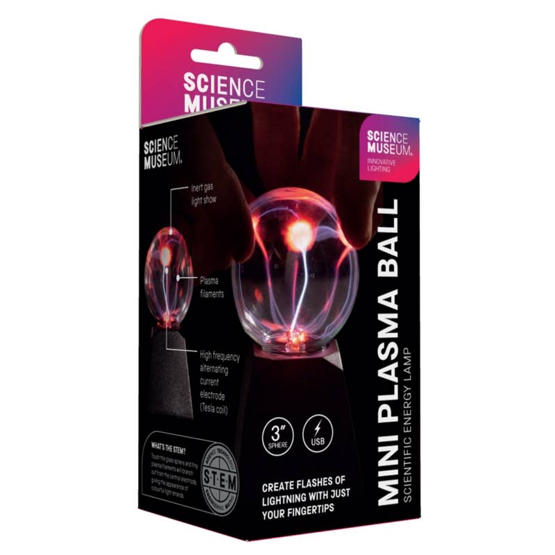 
                  
                    Science Museum Mini Plasma Ball 3" – USB Touch & Sound Reactive Lightning Globe
                  
                