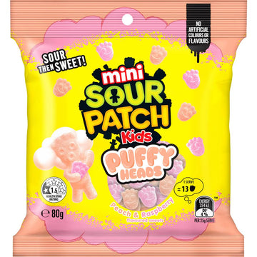 Sour Patch Kids Mini Puff Heads 80g Au