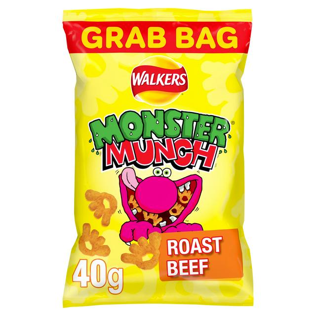 Walkers Monster Munch Roast Beef Snacks 40g Best Before (28/06/25)