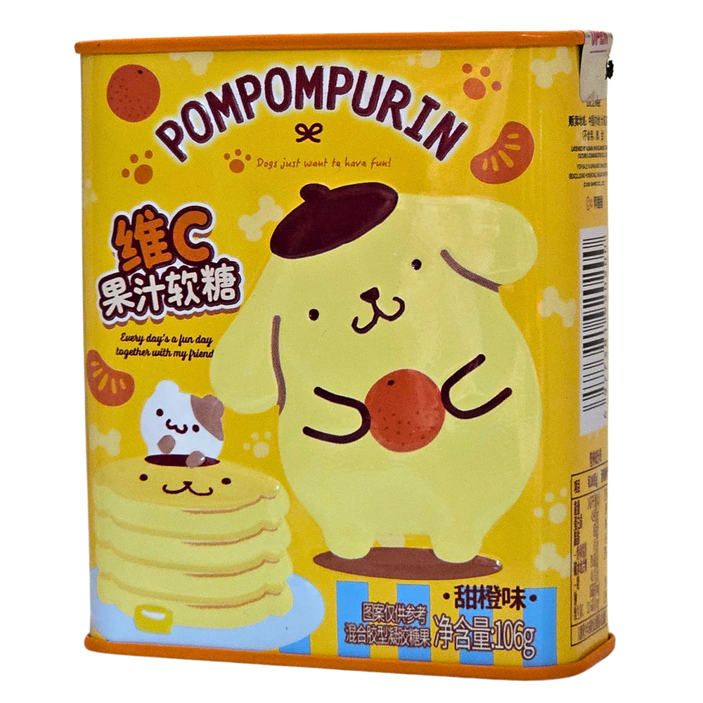 QSS Pompompurin Orange Gummy Candy Tin 106g
