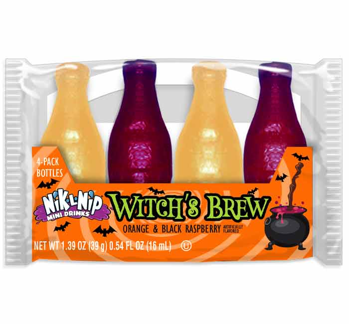 Nik-L-Nip Witch’s Brew Mini Drinks – 39 g Halloween-Themed Wax Bottles