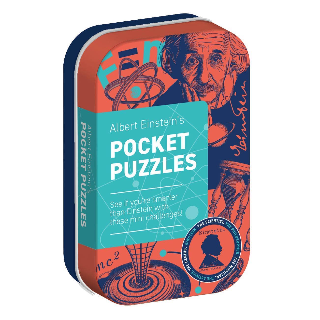 
                  
                    Einstein's Pocket Puzzle Challenges Set of 50 in Tin
                  
                