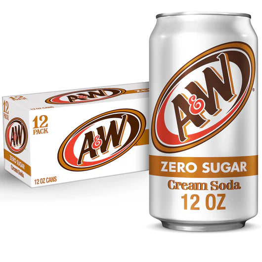 Case of A&W Cream Soda ZERO Sugar 12 x 355ml