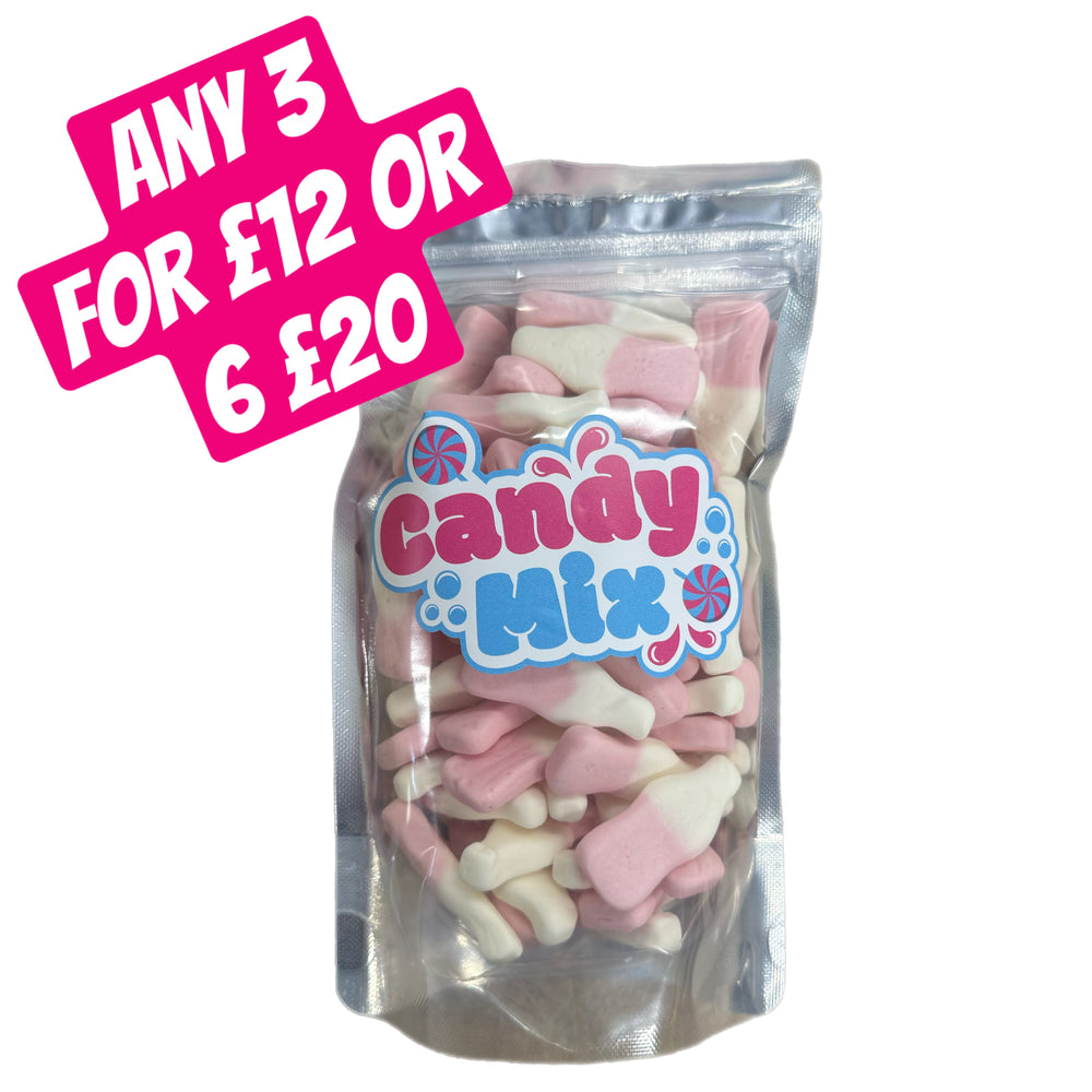 Pick and Mix Sweets - Strawberry Milkshake Bottles 250g