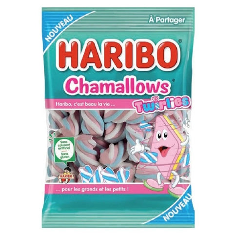 Haribo Chamallows Twirlies Strawberry Marshmallows 140g – France