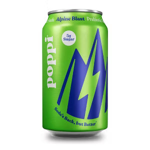 Poppi Alpine Blast Prebiotic Soda – 355ml (USA) DAMAGED CAN