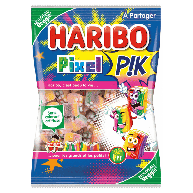 Haribo Pixel Pik Sour Jelly Sweets – 100g (France)