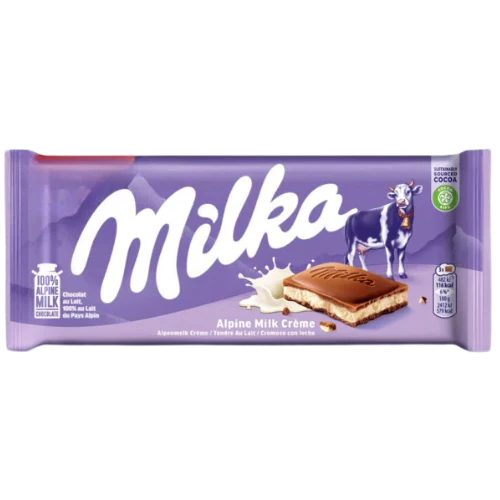 Milka Alpine Milk Creme Chocolate Bar 100g  BEST BEFORE 25th DECEMBER 2025