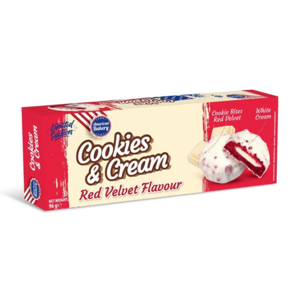 American Bakery Cookies & Cream Red Velvet flavor 96g - Candy Mail UK