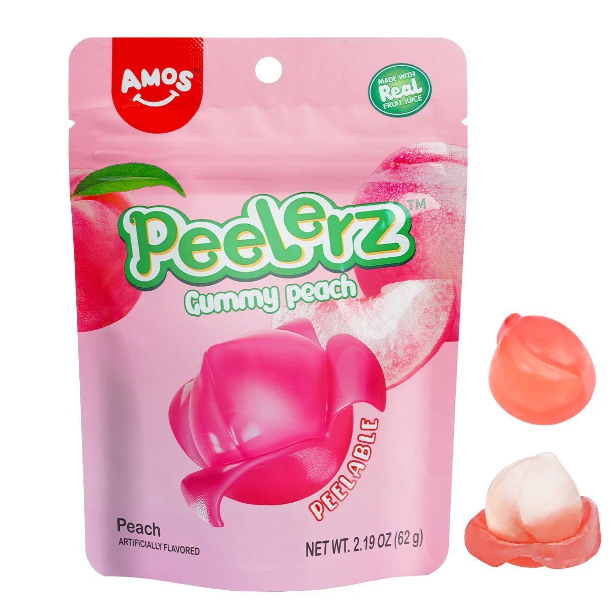 Amos Peelerz Gummy Peach 80g - Candy Mail UK