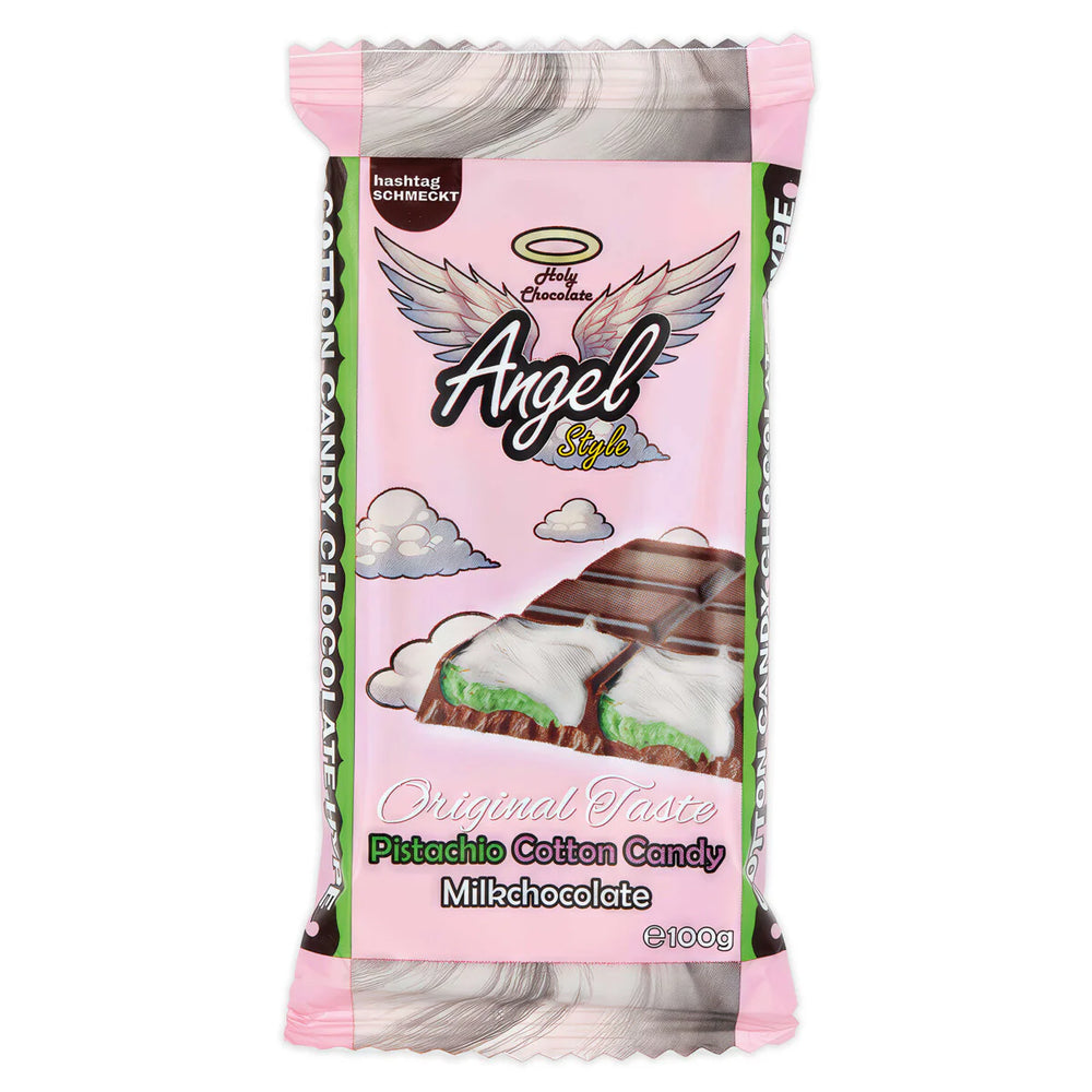 Angel Style Pistachio Cotton Candy Milk Chocolate 100g – Pişmaniye Chocolate Bar
