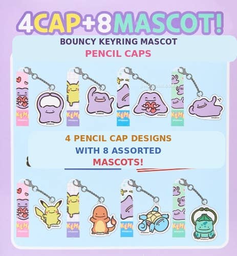 
                  
                    Pokémon Ditto Mascot Keyring & Pencil Cap – Blind Pack
                  
                