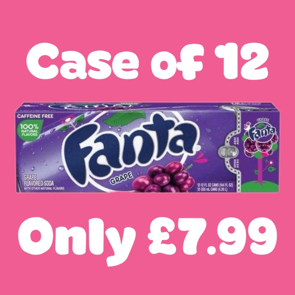 (Best Before: 06/01/2025) Case of Fanta Grape Soda 12x355ml - Candy Mail UK