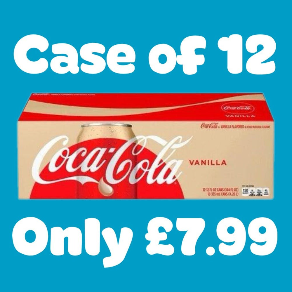 (Best Before: 30/12/2024) Case of Vanilla Coke 12x355ml - Candy Mail UK