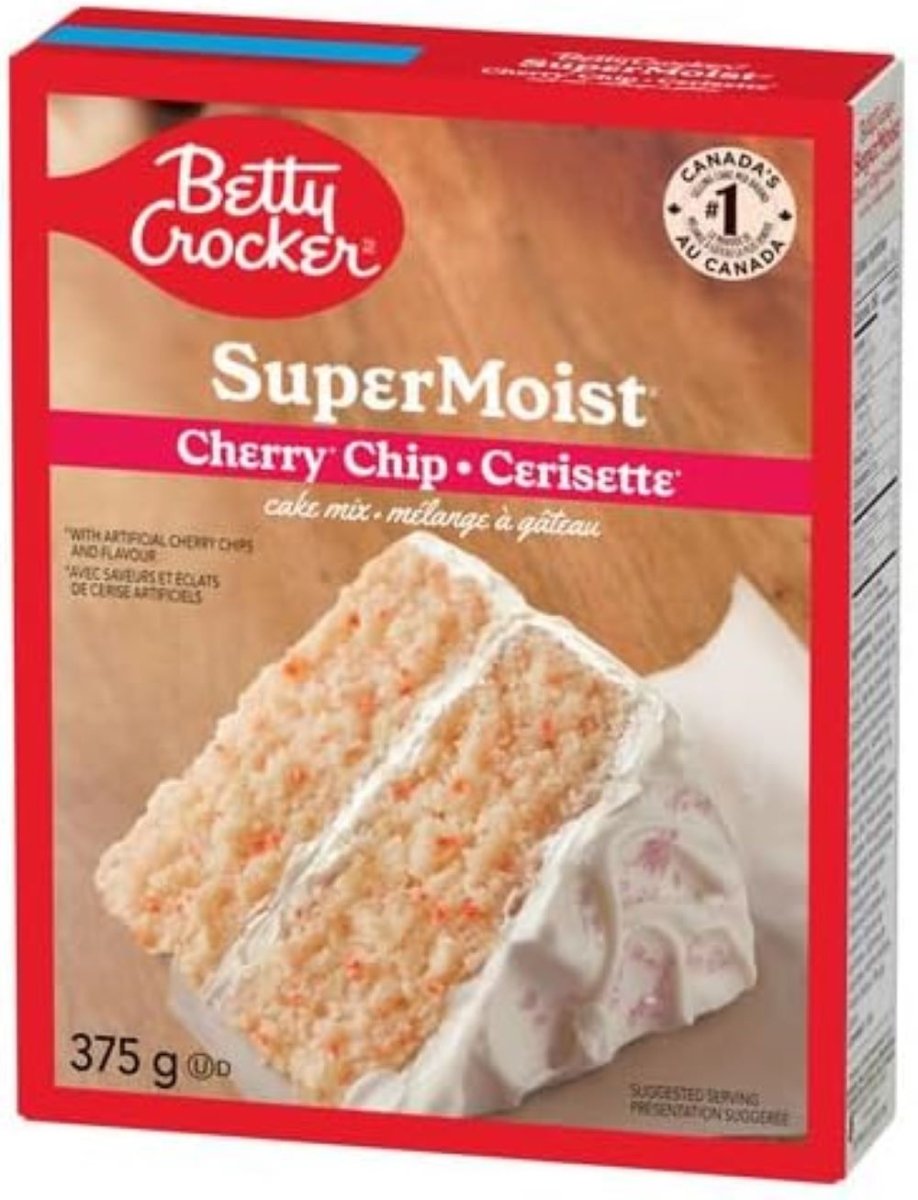 Betty Crocker Super Moist Cherry Chip Cake Mix (Canada) 375g - Candy Mail UK