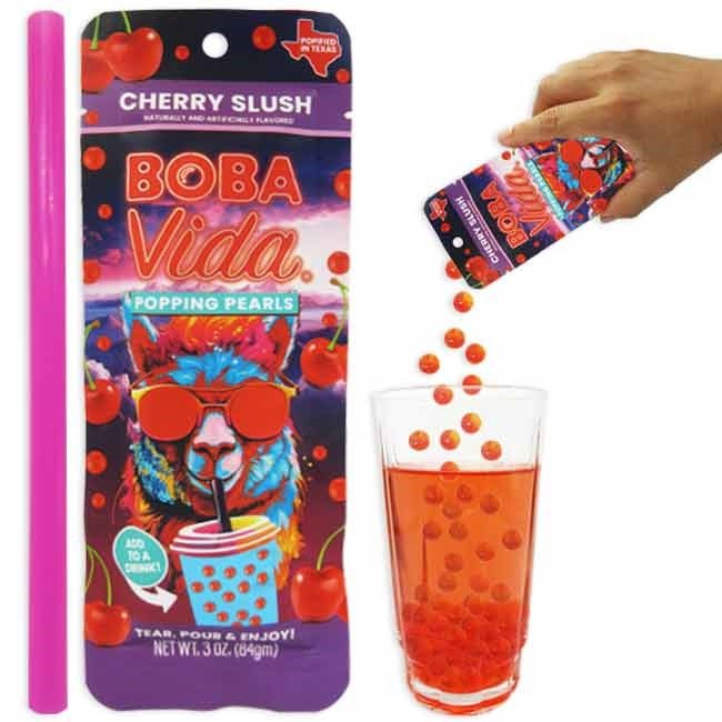 Boba Vida Blue Cherry Slush Popping Boba 84g - Candy Mail UK