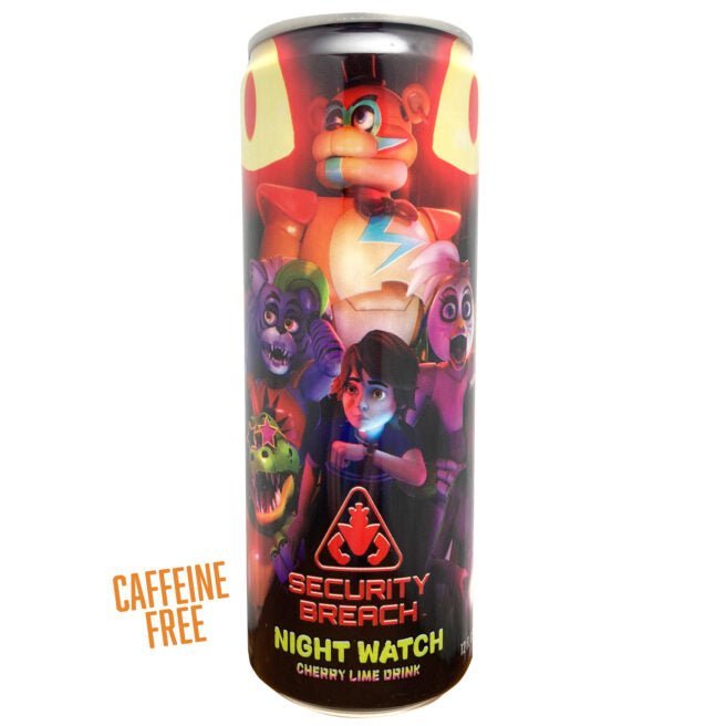 Boston America FNAF Security Breach Night Watch Cherry Lime Soda 355ml (Damaged Can) - Candy Mail UK