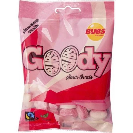 Bubs Goody Sour Strawberry Vanilla (Sweden) 90g - Candy Mail UK