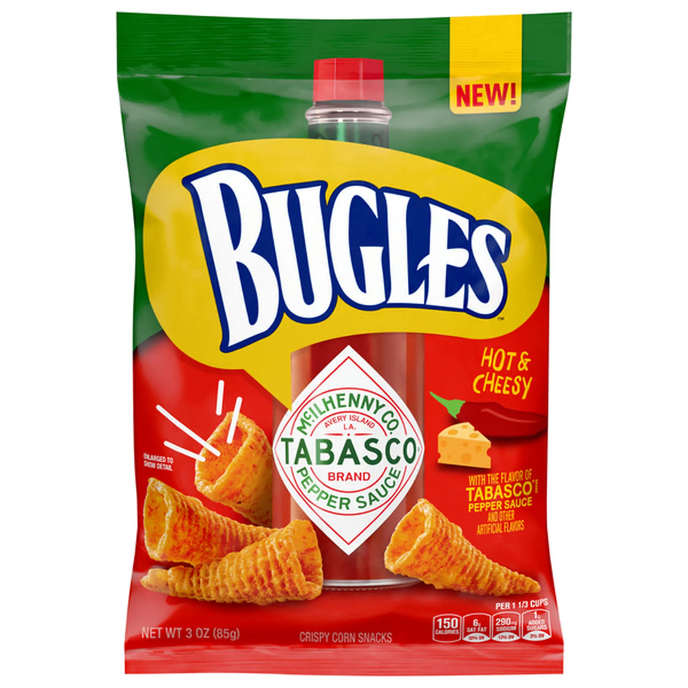 Bugles Tabasco Flavour 85g – Spicy Corn Snack with Tabasco Seasoning
