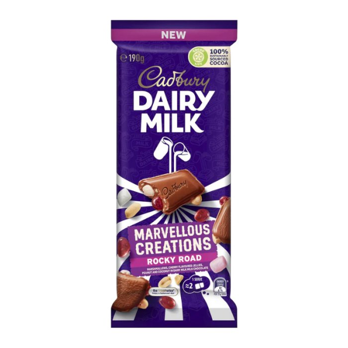 Cadbury Dairy Milk Marvellous Creations Rocky Road (Australian) 190g - Candy Mail UK