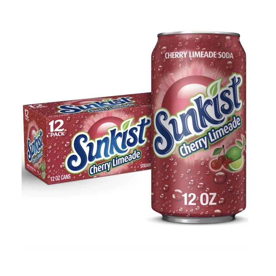 Case of Sunkist Cherry Limeade Soda 355ml - Candy Mail UK