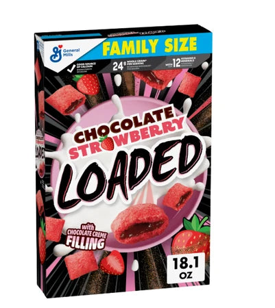 General Mills Chocolate Strawberry Loaded Cereal 513g – Chocolatey and Fruity Breakfast Cereal
