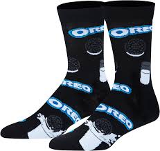 Crazy Socks Oreos & Milk, Dunked In Glass Novelty Socks - Candy Mail UK