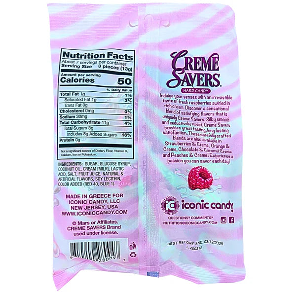 
                  
                    Creme Savers Hard Candy Raspberries & Creme 85g
                  
                