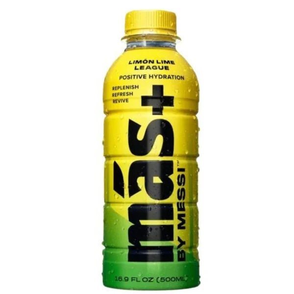 (DAMAGED BOTTLE) MAS+ By Messi Drink Limon Lime League 500ml - Candy Mail UK