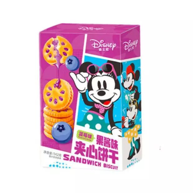 DISNEY SANDWICH BISCUIT BLUEBERRY 142G - Candy Mail UK