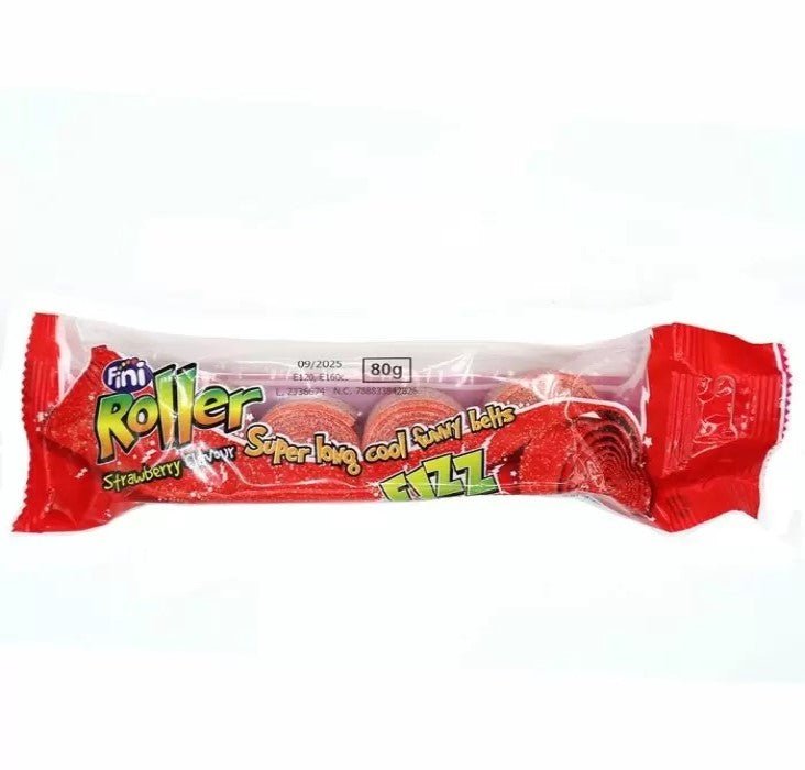 Fini Strawberry Roller Fizz 4 Pack 80g - Candy Mail UK