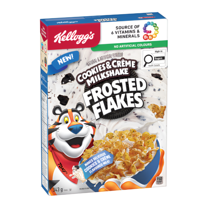 Frosted Flakes Cookies & Crème Milkshake Cereal 343g (Canada)