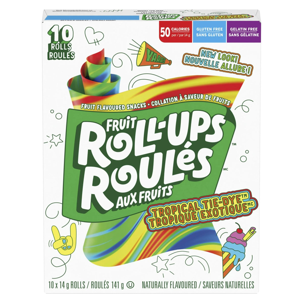 Fruit Rollups Tropical Tie - Dye (Canada) 141g - Candy Mail UK