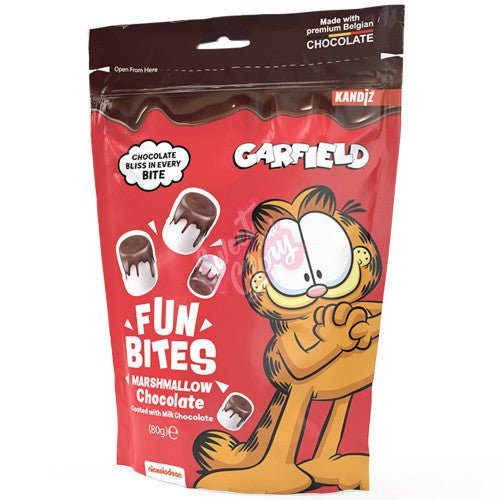 Garfield Fun Bites Marshmallow Chocolate 80g Best Before (14/08/24) - Candy Mail UK