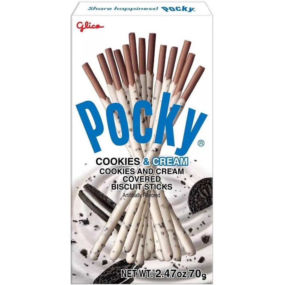 Glico Pocky Cookies & Cream Covered Biscuit Sticks 70g - Candy Mail UK