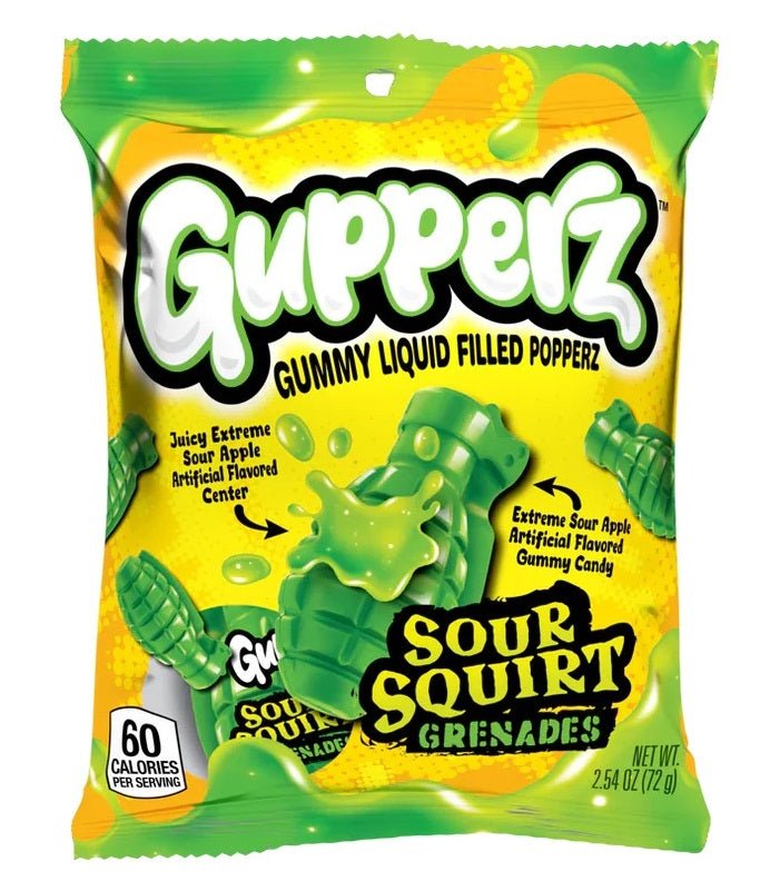 Gupperz Sour Squirt Grenade 72g - Candy Mail UK